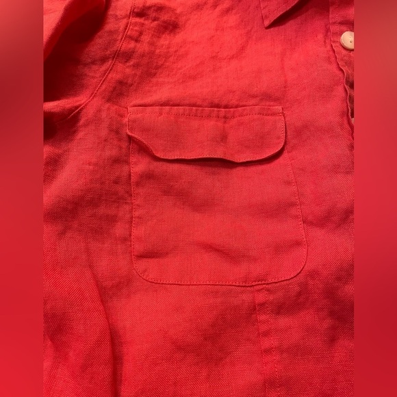 Irish linen women’s long sleeve 100% linen button down shirt size small - Picture 7 of 8